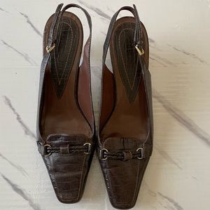 Bandolindo Women’s Size 10 Dark Brown Alligator Print Heels